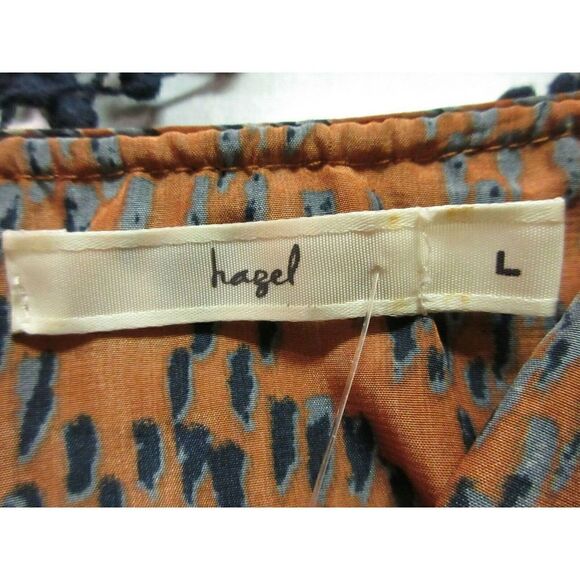 HAZEL DRESS RUST/NAVY/GRAY FRINGE ACCENT SIZE LARGE - Picture 5 of 5